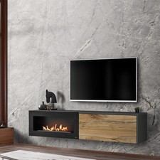 Porta tv sospeso con camino